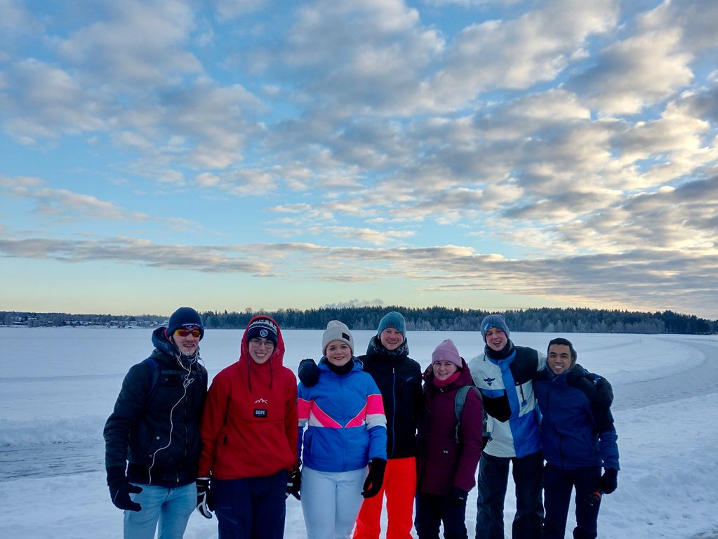 Groepsfoto schaatsen